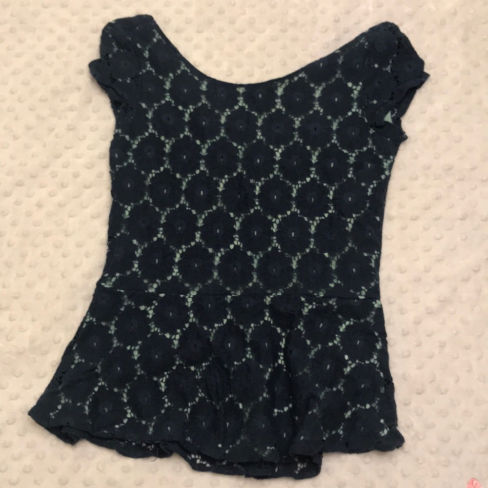 Blue short sleeve peplum top!